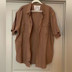Men's Casual Button Down Shirt - Brown
